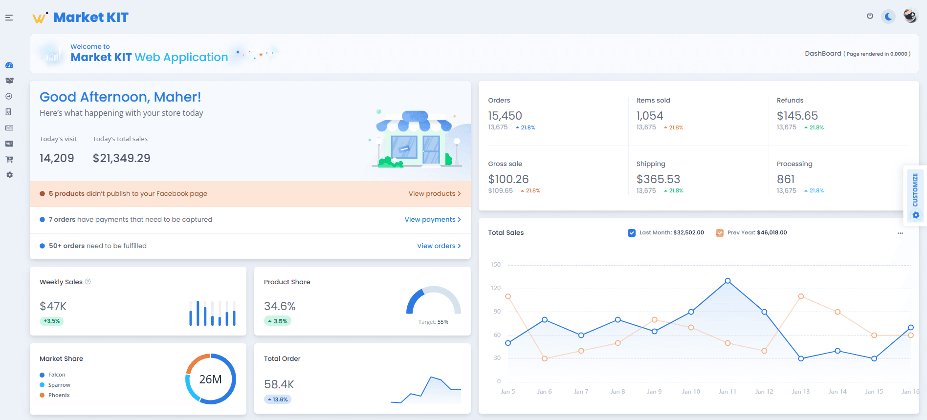 Product Information Management interface preview